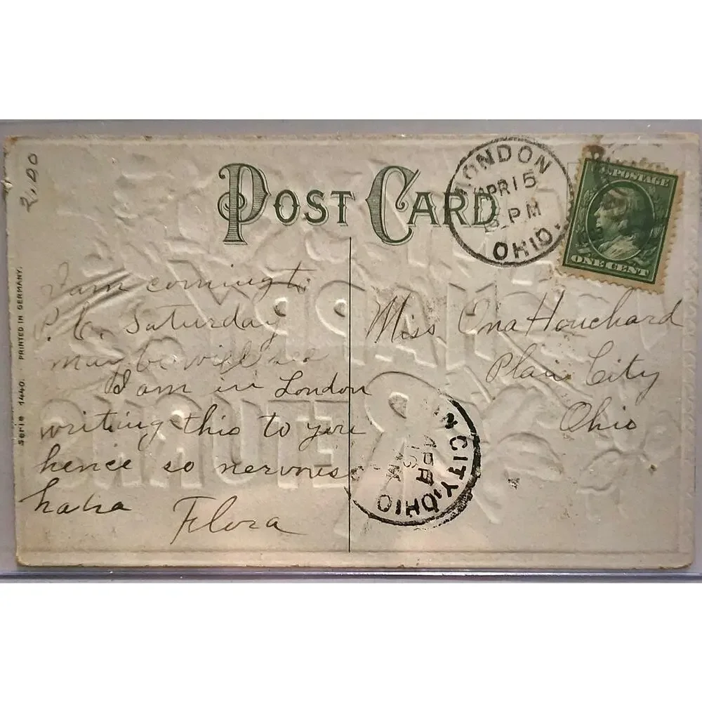 Lot Of Four Vintage Antique Embossed Postcards Flowers Birthday Wishes Returns